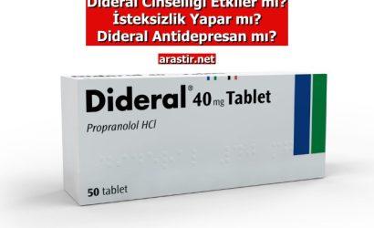 Dideral Cinselliği Etkiler mi? İsteksizlik Yapar mı? Dideral Antidepresan mı?